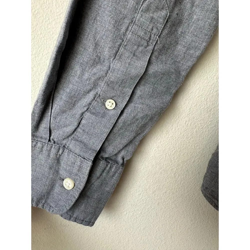 J.Crew Men’s Slim Fit Secret Wash Blue Chambray Button Down Shirt Coastal M